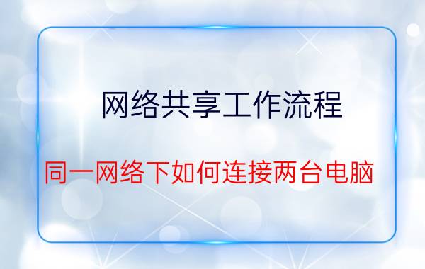 网络共享工作流程 同一网络下如何连接两台电脑？